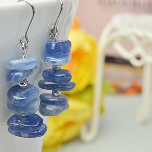 Kyanite , Pierced Earring Gemstones ,Titanium Hook