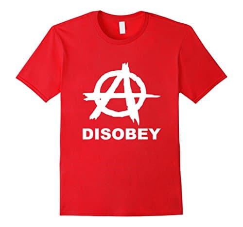 Men's Anarchy Disobey T-Shirt Medium Red