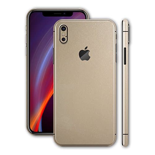 EasySkinz Gadgets WRAP Printed Skin Split Back & Sides Only - Glossy Champagne Gold Metallic for Apple iPhone 10 / iPhone X