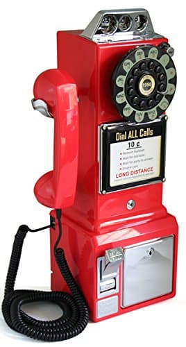 Mountable 18" Red Rotary Pay Phone