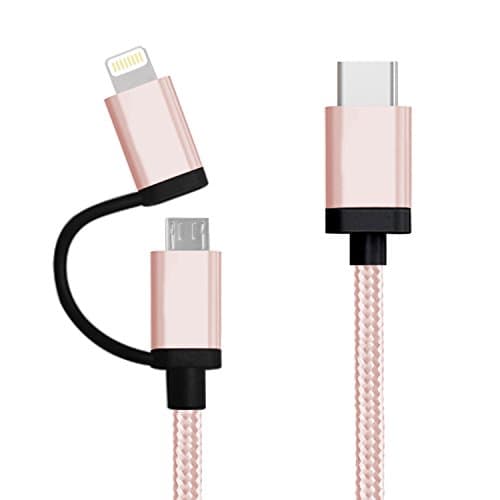 LOE Duo 2-In-1 USB Type C Cable Rose Gold