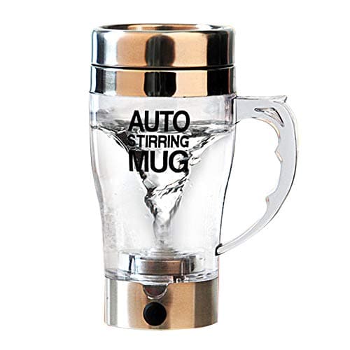 Self Stirring Coffee Mug for Lazy with 2 Layers, Automatic Mixing Glass Cup to stir Coffee/Tea/Hot Chocolate/Milk - Ideal for Office, School, Gym, Home, Heat Resistant&magnetic 350ml