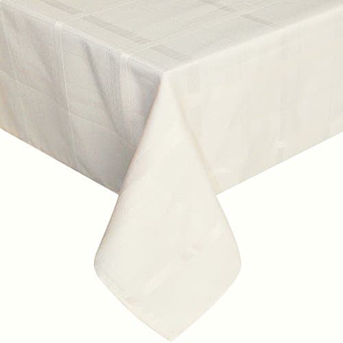 Checker Tablecloth 60” by 84” with Checker Design, Beige Tablecloths for Rectangle Tables