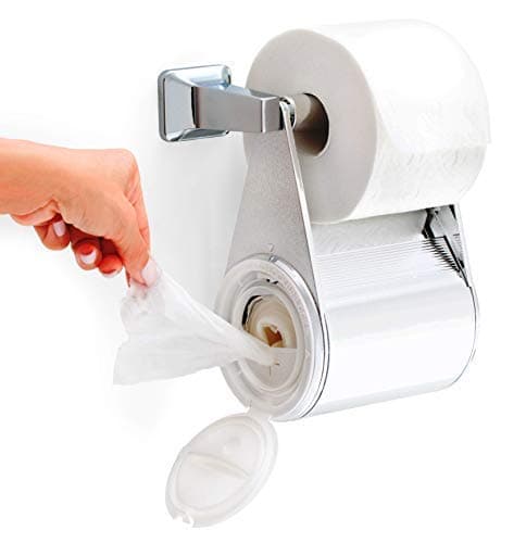 Tidymates Flushable Wipes Snap in Dispenser (Extra Value Starter Set) for Chrome Toilet Paper Holder + 250 Soft Wipes with Aloe, Unscented & Alcohol Free, Center Pull, Septic Safe, 100% Biodegradable