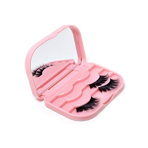 False Eyelash Case Holder - Three Tier Box, Organizer for Travel, Storage (Pink)