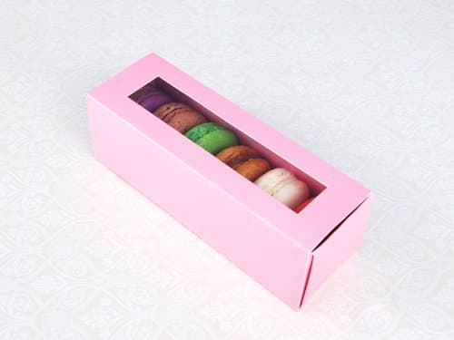25 Pink Colour Macaron Boxes for 6 Macarons ($1.40 Each Per Set of Macaron Box)
