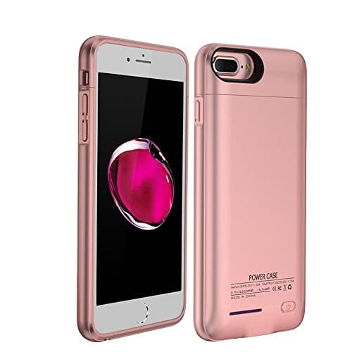 iPhone 8 / 7 / 6s / 6 Battery Charging Case , Innovative Wireless 3000Mah Portable Cover Charger Power Bank Battery Case For Iphone Accessories With Quick Charge Magnetic Stand Design Rose Gold