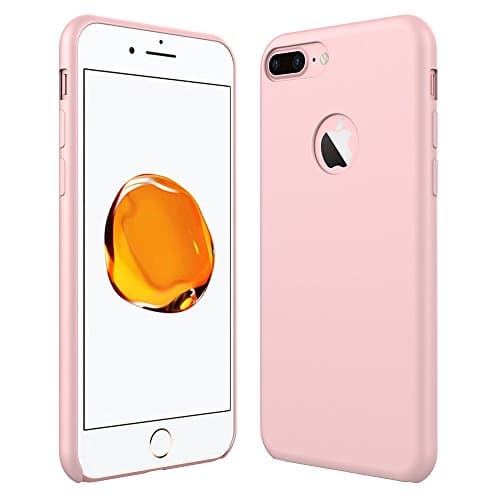 iPhone 7 Plus Case, PENJOY Premium Liquid Silicone Gel Rubber Slim Fit Soft Shockproof Protective Case with Microfiber Cloth Lining Cushion for Apple iPhone 7 Plus 5.5 inch (2016), Pink