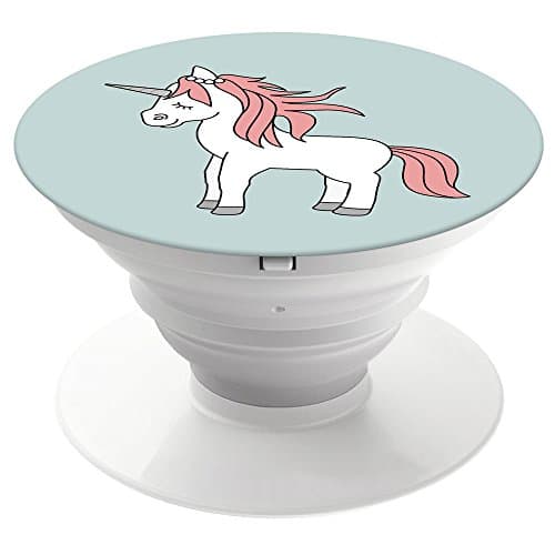 Unicorn Pop Socket, Premium Expanding Pop Socket Grip for iPhone, iPad, Galaxy, Note, Tab and Other Tablets. Great Gift, Party Favor, Cell Phone Holder and Stand. (Illustration - Green, 1 Piece)