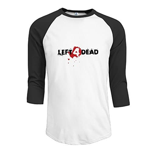 Avis N Left 4 Dead Men's 3/4 Sleeve Raglan Baseball T-Shirt Black