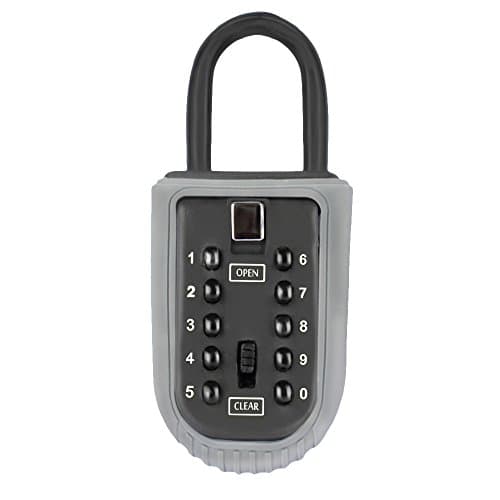 NATAMO Select Access Key Storage Box with Set-Your-Own Combination, Push Button Coded KeySafe LockBox Security Key Box Realtor Key Lock Box - Door Handle or Chain Link Fence Mount