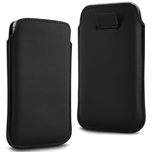 TWIN VALUE PACK - 2 x BLACK SUPERIOR PU SOFT LEATHER PULL FLIP TAB CASE COVER POUCH FOR NOKIA E72 BY N4U ACCESSORIES