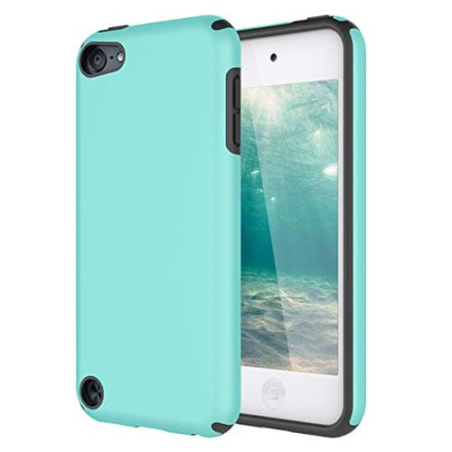 iPod Touch 5 Case, iPod Touch 6 Case, KZONO Heavy Duty High Impact Armor Case Cover 2in1 Soft Shell Protective Case for Apple iPod Touch 5 6th Generation -MintGreen+Grey