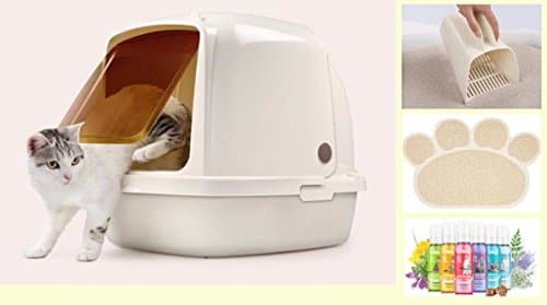 CATIDEA LARGE FLIP LID HOODED CAT LITTER BOX BUNDLE