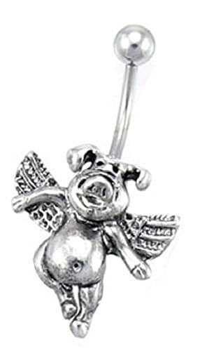 JKLBelly Button Ring When Pigs Fly Navel Ring