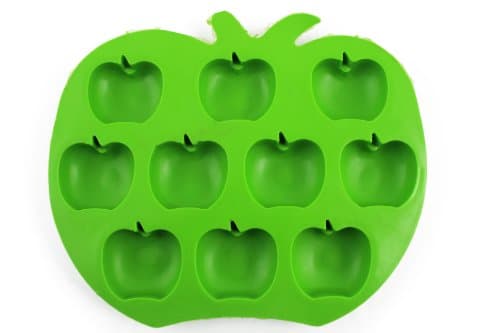 3 Pack Ice Cube Mold, Apples, 7x5 Inch, 0.5"H, Assorted Colors