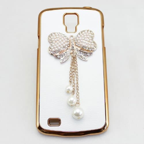 bling 3D case leather leopard cross shoe bow flower diamond crystal hard back cover for Samsung Galaxy S4 Active i9252 i537 i9295 (bow gold)