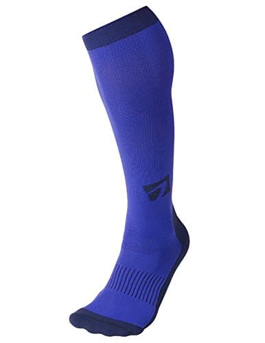 Designer Compression Socks Graduated for Performance and Recovery by Acel (Blue, L)