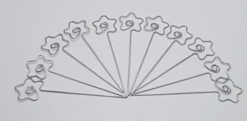 MENGCORE 50pcs DIY Heart Ring Loop Star Shape Craft New Wire Clip Card Note Photo Memo Holder Metal Clamp Clay Cake Accessories Decor (Star Shape)