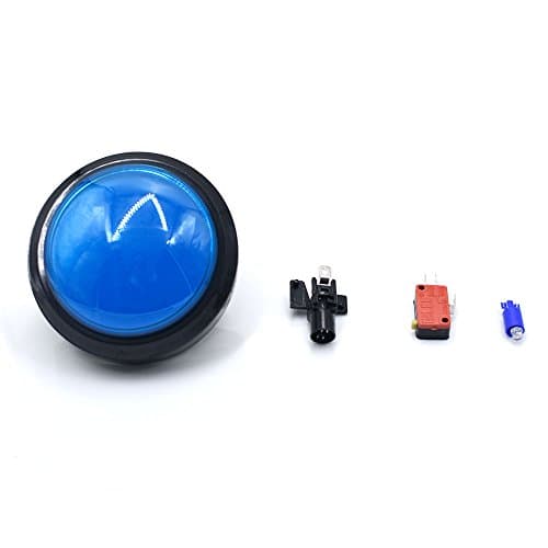 WINIT 60mm Dome 12V LED Illuminated Big Push Button with Microswitch for Arcade Video Games Machine Convex Type