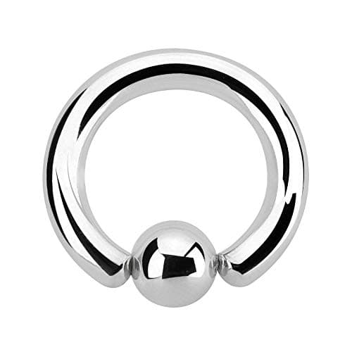 LargeBall Closure Ring Piercing BCR 48 Sizes (2, 3, 4, 5, 6.5 mm Thickness) &ndash; Surgical Steel Piercing Ring In Silver (Stainless Steel)