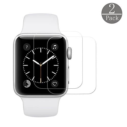 [2-Pack]Apple Watch 38mm Screen Protector,Cabras Tempered Glass Screen Protector HD Clear [Scratch Resistant],[Bubble Free ],[Easy Installation] for Apple Watch Series 1, Series 2