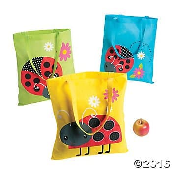 Ladybug Tote Bags - 12 ct