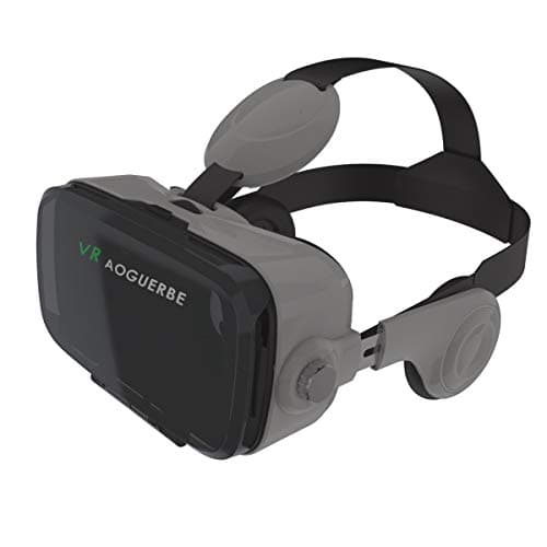 AOGUERBE 3D VR Headset with Remote Controller 3D Virtual Reality Glasses for Mobile Phone VR 3D Movies and Games Compatible with 4.0"-6.0" iPhone Samsung Huawei More Smartphones -Gray
