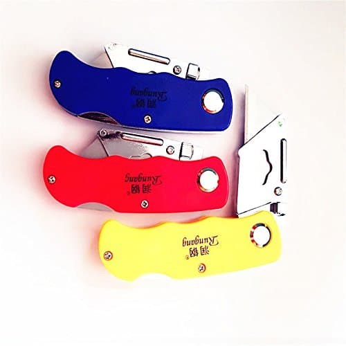 Lock Back Utility Knife Blade Quick Change With 5 Replacement Five Extra Blades Light Weight Abs Handle