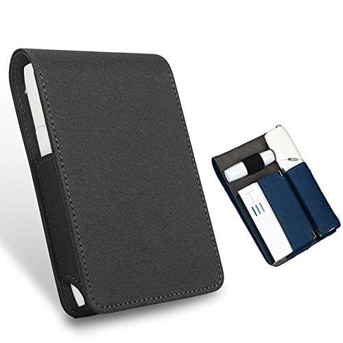 Electronic Cigarette Iqos 3 Cover，Leather Case Protective Case Cigarette Storage Case (Black) (Black)