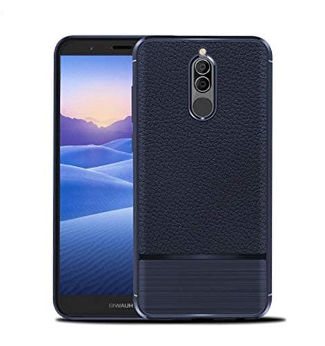 Huawei Mate 10 lite case, Huawei Nova 2i Case, Carbon Fiber Slim Trim Duarable Cases Air Cushion Tecnology TPU Impact Silicone Protective for Huawei Nova 2i / Huawei mate10 lite (Blue)