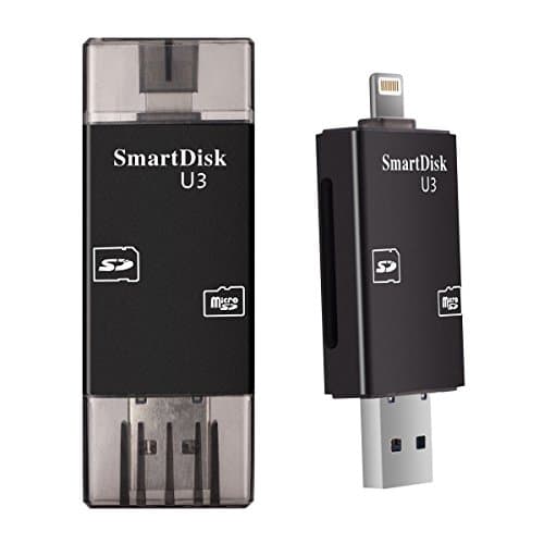 Goldwangwang USB3.0 Flash Drive TF SD Card Reader Memory Card Adapter Stick for iPhone 5/5C/5S/6/6Plus and Android Smartphones Black