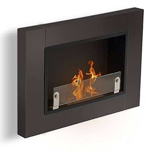 Angel – Black Bio Ethanol Fireplace (Pan, Wall)