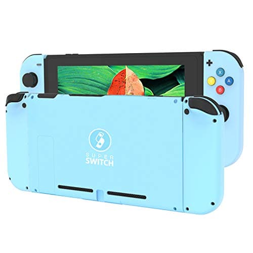 DIY Replacement Shell Case Set for Nintendo Switch, Full Set Buttons Soft Touch Grip Back Plate for Nintendo Switch Console, NS NX Joycon Handheld Controller Housing - Full Set, Light Blue