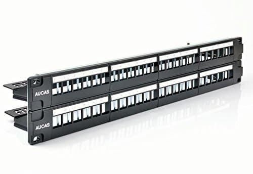 2U 48Ports Patch Panel Unload Modular Blank Patch Panel Wallmount or Rackmount Blank Keystone Jack Patch Panel