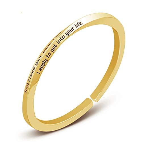 Sterling Silver Cuff Bangle Bracelet Personalized Inspirational Message Engraved Custom Jewelry Girl Gift