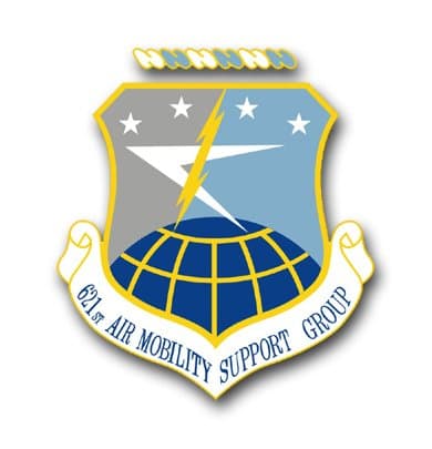 US Air Force 621st Air Mobility Support Group Decal Sticker 3.8" 6-Pack