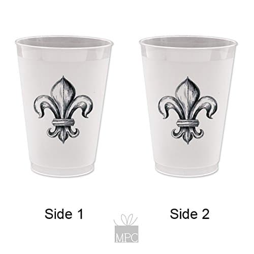 Fleu De Lis Fleur De Lis Frost Flex Plastic Cups - Black Fleur De Lis