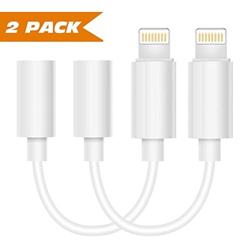 iPhone 7/7Plus Adapter Headphone Jack 2pack ,Kaluote Lightning to 3.5 mm Headphone Jack Adapter for iPhone 7/7 Plus Accessories (ios 10.3)