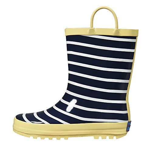 RanyZany Sunny Stripe Rain Boots, 12
