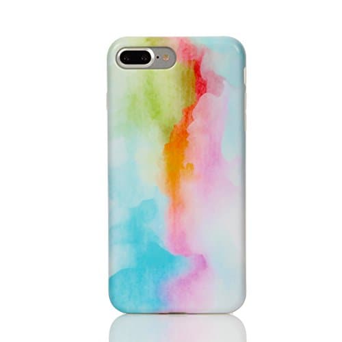 iPhone 7 Plus TPU Case Heavy Duty Cover for iPhone 7 5.5-inch Flexible Soft Anti-Scratch Marble Color Series (rainbow)