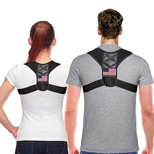 Posture Corrector for Men and Women Adjustable Upper Back Brace for Clavicle Lumbar Support Neck Shoulder Pain Relief (Black B)