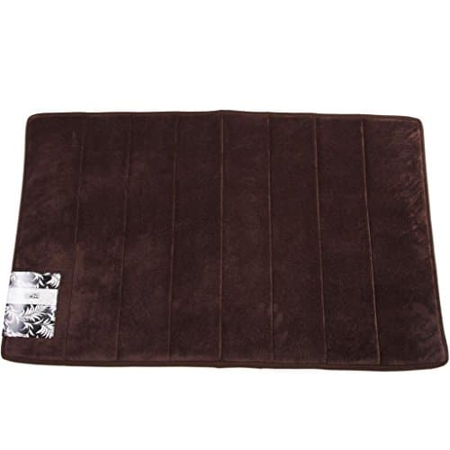 Clearance! Hiwel Microfiber Bath Mat with Memory Foam Interior, Dark Chocolate, 21 by 34 Inch