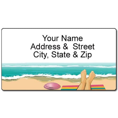 Beach View Address Label - Customized Return Address Label - 90 Beach Address Labels (Beach View)