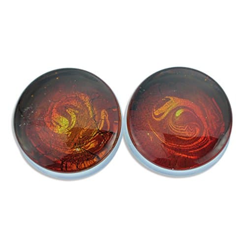 Metallic Fire Single Flare Glass Plugs