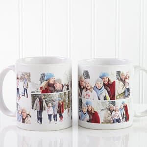 2 Photo Collage 15oz Personalized Coffee Mug Set