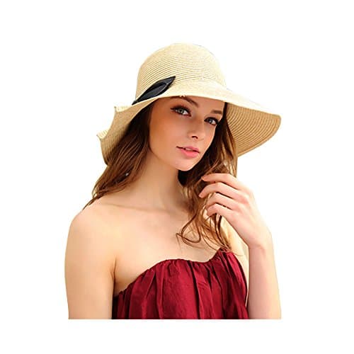 Kekolin Womens Straw Hat Floppy Foldable Roll up Beach Cap Sun Hat