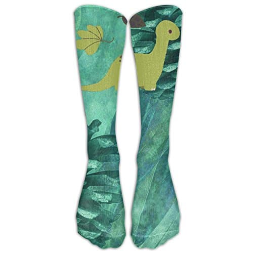 Green Dinasours Pattern Compression Socks Long Socks Women's Leg Warmers Socks Sport Socks