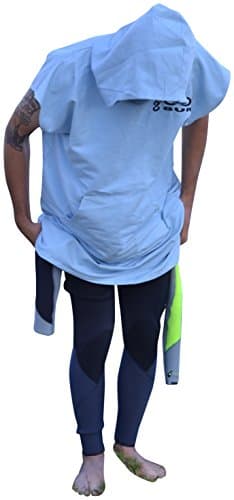 Quick-Dry Towel Changer by COR Surf | Lightweight Micro-Suede Compact Travel Poncho (Light Blue, Large)