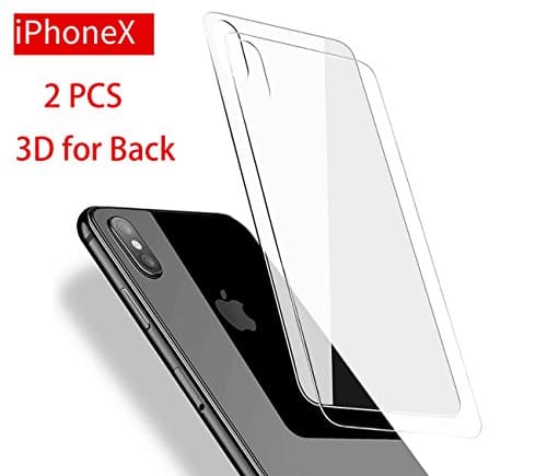iPhone X Back Clear Screen Protector glass, Full Coverage tempered glass ,film applicator with back Anti-Fingerprint /Anti-Scratches/bubble free/Applicator Tool /case friendly,(2 pack)